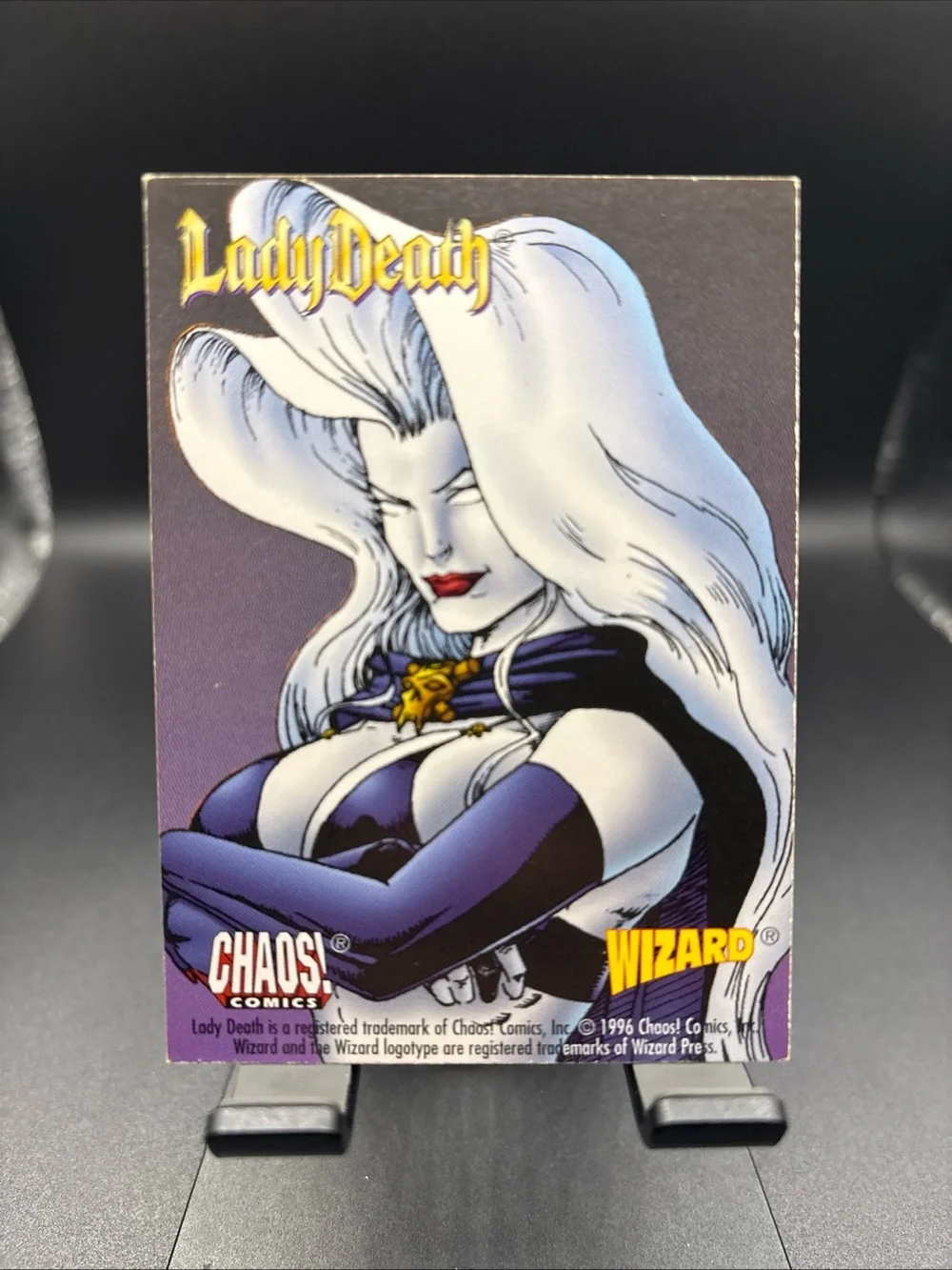 1996 Lady Death 1 Wizard Magazine #62- Chaos Comics Promo Comic Locator Card